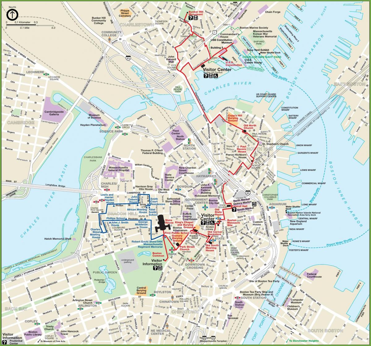 Boston walking tours map