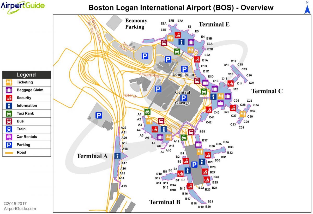 Boston airport terminal map