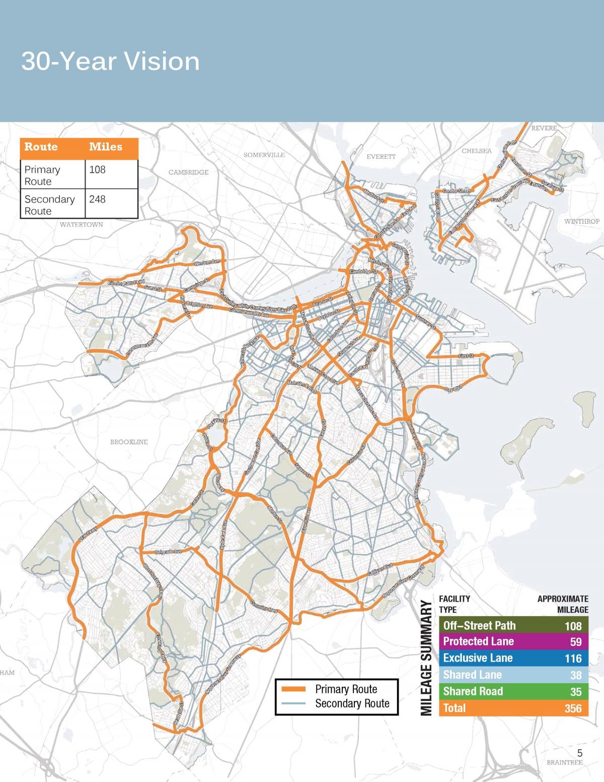 Boston bike lane map