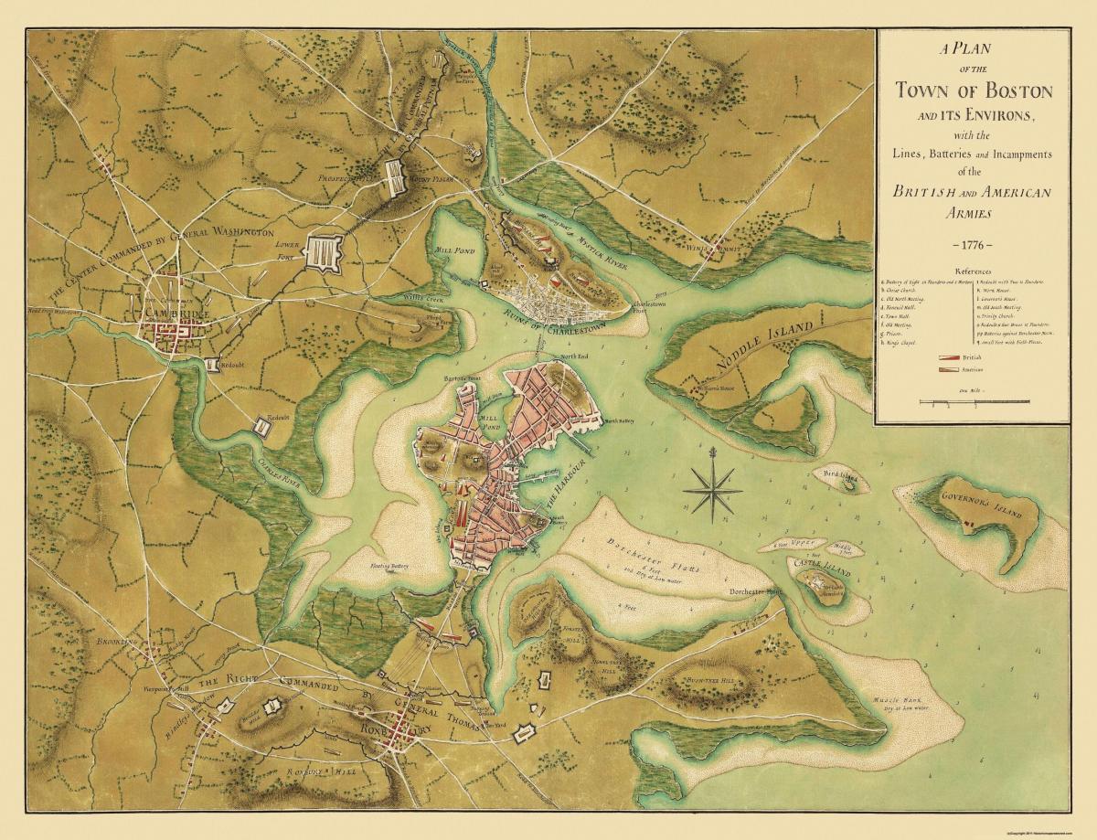 Boston historical map