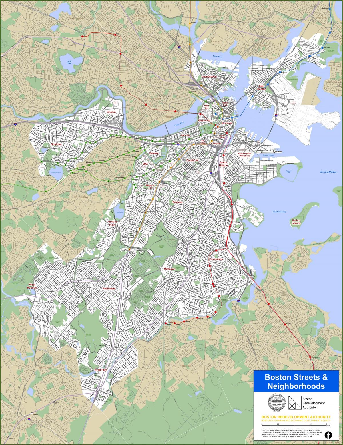 Boston streets map