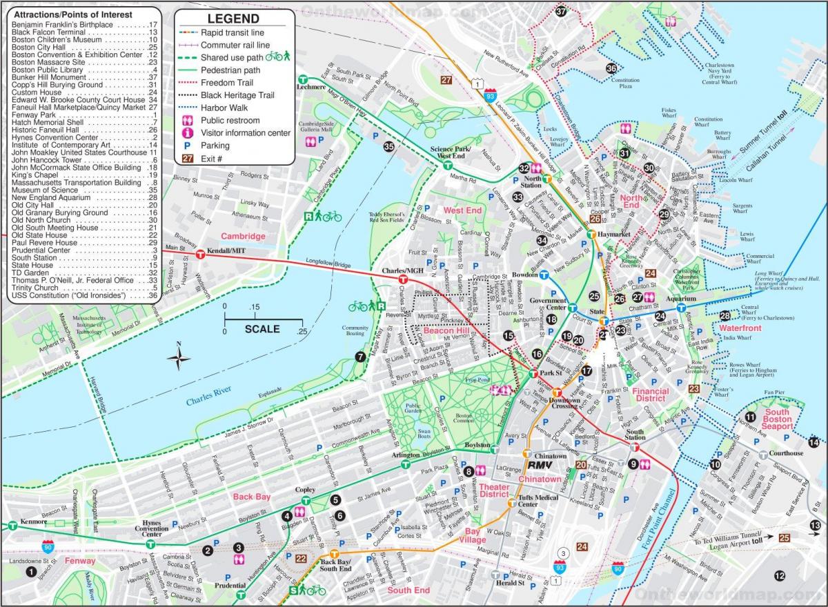 Boston sightseeing map