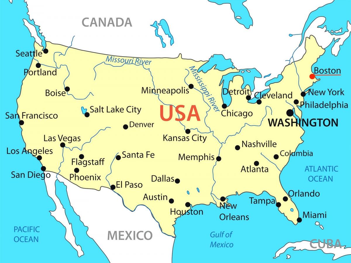 Boston on USA map